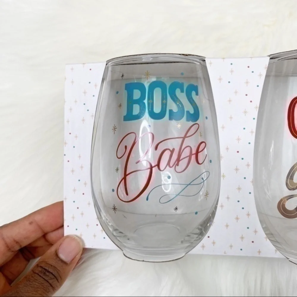 Girl boss wine glasses